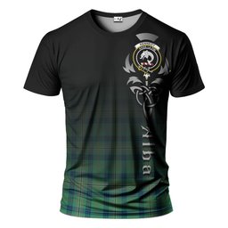 ScotsTee Shop Scottish Kennedy Ancient Clan Crest Tartan T Shirt Featuring Alba Gu Brath Scotland Forever and Ever Celtic Cross