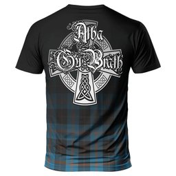 ScotsTee Shop Scottish Horsburgh Clan Crest Tartan T Shirt Featuring Alba Gu Brath Scotland Forever and Ever Celtic Cross