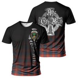 ScotsTee Shop Scottish Hamilton Ancient Clan Crest Tartan T Shirt Featuring Alba Gu Brath Scotland Forever and Ever Celtic Cross