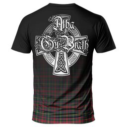 ScotsTee Shop Scottish MacIntosh Hunting Modern Clan Crest Tartan T Shirt Featuring Alba Gu Brath Scotland Forever and Ever Celtic Cross
