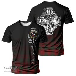ScotsTee Shop Scottish MacDougall Clan Crest Tartan T Shirt Featuring Alba Gu Brath Scotland Forever and Ever Celtic Cross
