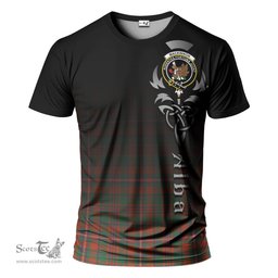 ScotsTee Shop Scottish MacKinnon Ancient Clan Crest Tartan T Shirt Featuring Alba Gu Brath Scotland Forever and Ever Celtic Cross