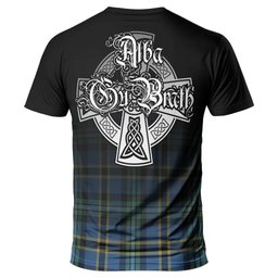 ScotsTee Shop Scottish Hope Ancient Clan Crest Tartan T Shirt Featuring Alba Gu Brath Scotland Forever and Ever Celtic Cross