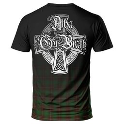 ScotsTee Shop Scottish MacFie Hunting Clan Crest Tartan T Shirt Featuring Alba Gu Brath Scotland Forever and Ever Celtic Cross
