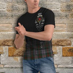 ScotsTee Shop Scottish MacDuff Dress Clan Crest Tartan T Shirt Featuring Alba Gu Brath Scotland Forever and Ever Celtic Cross