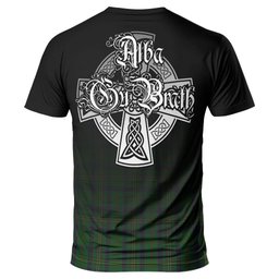 ScotsTee Shop Scottish Kennedy Clan Crest Tartan T Shirt Featuring Alba Gu Brath Scotland Forever and Ever Celtic Cross