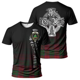 ScotsTee Shop Scottish Grant Clan Crest Tartan T Shirt Featuring Alba Gu Brath Scotland Forever and Ever Celtic Cross