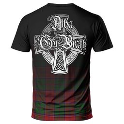 ScotsTee Shop Scottish Grant Clan Crest Tartan T Shirt Featuring Alba Gu Brath Scotland Forever and Ever Celtic Cross