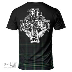 ScotsTee Shop Scottish Gordon Old Clan Crest Tartan T Shirt Featuring Alba Gu Brath Scotland Forever and Ever Celtic Cross