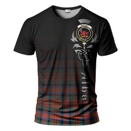 ScotsTee Shop Scottish MacDuff Ancient Clan Crest Tartan T Shirt Featuring Alba Gu Brath Scotland Forever and Ever Celtic Cross