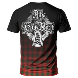 ScotsTee Shop Scottish MacFie Modern Clan Crest Tartan T Shirt Featuring Alba Gu Brath Scotland Forever and Ever Celtic Cross