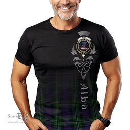 ScotsTee Shop Scottish Rose Hunting Clan Crest Tartan T Shirt Featuring Alba Gu Brath Scotland Forever and Ever Celtic Cross