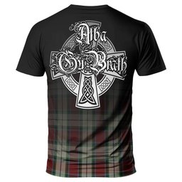 ScotsTee Shop Scottish Rose White Dress Clan Crest Tartan T Shirt Featuring Alba Gu Brath Scotland Forever and Ever Celtic Cross