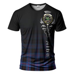 ScotsTee Shop Scottish Maule Clan Crest Tartan T Shirt Featuring Alba Gu Brath Scotland Forever and Ever Celtic Cross