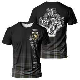 ScotsTee Shop Scottish Stewart of Appin Dress Clan Crest Tartan T Shirt Featuring Alba Gu Brath Scotland Forever and Ever Celtic Cross