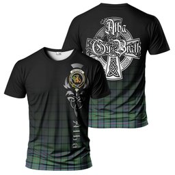 ScotsTee Shop Scottish MacThomas Ancient Clan Crest Tartan T Shirt Featuring Alba Gu Brath Scotland Forever and Ever Celtic Cross
