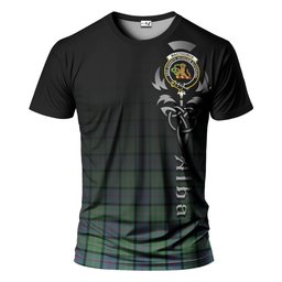 ScotsTee Shop Scottish MacThomas Ancient Clan Crest Tartan T Shirt Featuring Alba Gu Brath Scotland Forever and Ever Celtic Cross