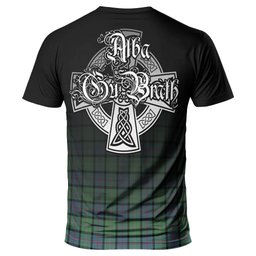 ScotsTee Shop Scottish MacThomas Ancient Clan Crest Tartan T Shirt Featuring Alba Gu Brath Scotland Forever and Ever Celtic Cross