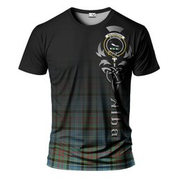 ScotsTee Shop Scottish Walkinshaw Clan Crest Tartan T Shirt Featuring Alba Gu Brath Scotland Forever and Ever Celtic Cross