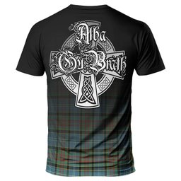 ScotsTee Shop Scottish Walkinshaw Clan Crest Tartan T Shirt Featuring Alba Gu Brath Scotland Forever and Ever Celtic Cross