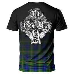 ScotsTee Shop Scottish Maitland Clan Crest Tartan T Shirt Featuring Alba Gu Brath Scotland Forever and Ever Celtic Cross