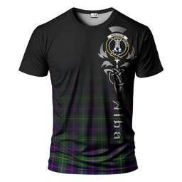 ScotsTee Shop Scottish Malcolm Clan Crest Tartan T Shirt Featuring Alba Gu Brath Scotland Forever and Ever Celtic Cross