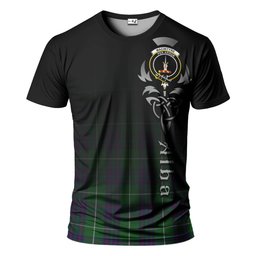 ScotsTee Shop Scottish MacIntyre Hunting Clan Crest Tartan T Shirt Featuring Alba Gu Brath Scotland Forever and Ever Celtic Cross