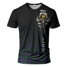 ScotsTee Shop Scottish Sinclair Hunting Modern Clan Crest Tartan T Shirt Featuring Alba Gu Brath Scotland Forever and Ever Celtic Cross