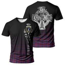 ScotsTee Shop Scottish Montgomery Modern Clan Crest Tartan T Shirt Featuring Alba Gu Brath Scotland Forever and Ever Celtic Cross