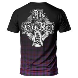 ScotsTee Shop Scottish Montgomery Modern Clan Crest Tartan T Shirt Featuring Alba Gu Brath Scotland Forever and Ever Celtic Cross