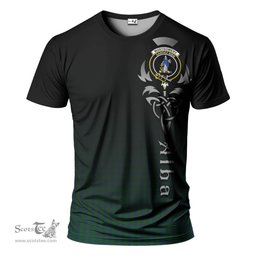 ScotsTee Shop Scottish Montgomery Clan Crest Tartan T Shirt Featuring Alba Gu Brath Scotland Forever and Ever Celtic Cross