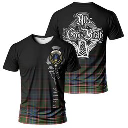 ScotsTee Shop Scottish Stirling Bannockburn Clan Crest Tartan T Shirt Featuring Alba Gu Brath Scotland Forever and Ever Celtic Cross