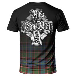 ScotsTee Shop Scottish Stirling Bannockburn Clan Crest Tartan T Shirt Featuring Alba Gu Brath Scotland Forever and Ever Celtic Cross