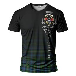 ScotsTee Shop Scottish MacLeod of Skye Clan Crest Tartan T Shirt Featuring Alba Gu Brath Scotland Forever and Ever Celtic Cross