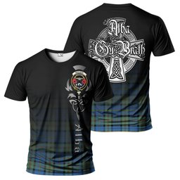 ScotsTee Shop Scottish MacLeod of Harris Ancient Clan Crest Tartan T Shirt Featuring Alba Gu Brath Scotland Forever and Ever Celtic Cross