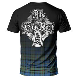 ScotsTee Shop Scottish MacLeod of Harris Ancient Clan Crest Tartan T Shirt Featuring Alba Gu Brath Scotland Forever and Ever Celtic Cross