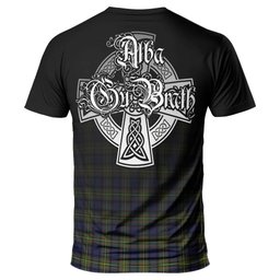 ScotsTee Shop Scottish MacLaren Modern Clan Crest Tartan T Shirt Featuring Alba Gu Brath Scotland Forever and Ever Celtic Cross