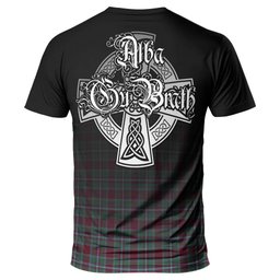 ScotsTee Shop Scottish Spens (Spence) Clan Crest Tartan T Shirt Featuring Alba Gu Brath Scotland Forever and Ever Celtic Cross