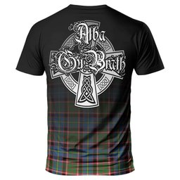 ScotsTee Shop Scottish Norvel Clan Crest Tartan T Shirt Featuring Alba Gu Brath Scotland Forever and Ever Celtic Cross
