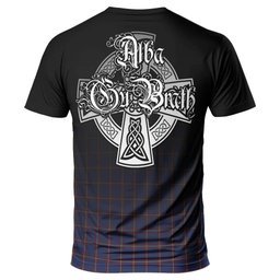 ScotsTee Shop Scottish MacLaine of Lochbuie Clan Crest Tartan T Shirt Featuring Alba Gu Brath Scotland Forever and Ever Celtic Cross