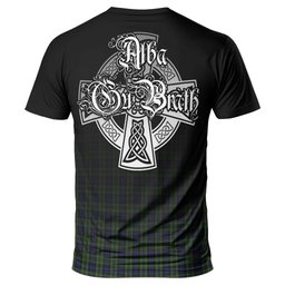 ScotsTee Shop Scottish MacNeil of Colonsay Clan Crest Tartan T Shirt Featuring Alba Gu Brath Scotland Forever and Ever Celtic Cross