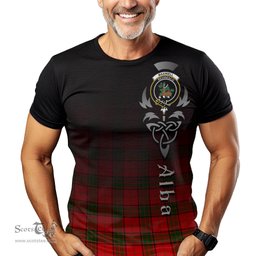 ScotsTee Shop Scottish Maxwell Modern Clan Crest Tartan T Shirt Featuring Alba Gu Brath Scotland Forever and Ever Celtic Cross