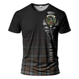 ScotsTee Shop Scottish MacLaren Weathered Clan Crest Tartan T Shirt Featuring Alba Gu Brath Scotland Forever and Ever Celtic Cross