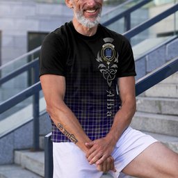 ScotsTee Shop Scottish Ochterlony Clan Crest Tartan T Shirt Featuring Alba Gu Brath Scotland Forever and Ever Celtic Cross