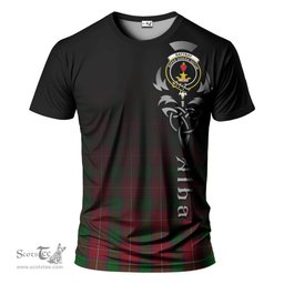 ScotsTee Shop Scottish Rattray Clan Crest Tartan T Shirt Featuring Alba Gu Brath Scotland Forever and Ever Celtic Cross