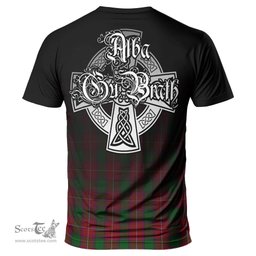 ScotsTee Shop Scottish Rattray Clan Crest Tartan T Shirt Featuring Alba Gu Brath Scotland Forever and Ever Celtic Cross