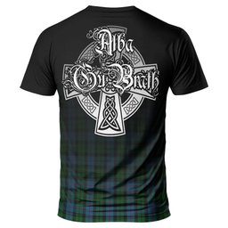 ScotsTee Shop Scottish Morrison Society Clan Crest Tartan T Shirt Featuring Alba Gu Brath Scotland Forever and Ever Celtic Cross
