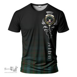 ScotsTee Shop Scottish Ross Hunting Clan Crest Tartan T Shirt Featuring Alba Gu Brath Scotland Forever and Ever Celtic Cross