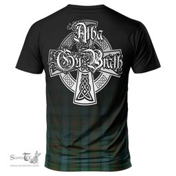 ScotsTee Shop Scottish Ross Hunting Clan Crest Tartan T Shirt Featuring Alba Gu Brath Scotland Forever and Ever Celtic Cross