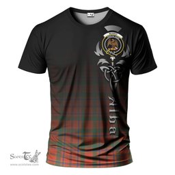 ScotsTee Shop Scottish Munro Ancient Clan Crest Tartan T Shirt Featuring Alba Gu Brath Scotland Forever and Ever Celtic Cross
